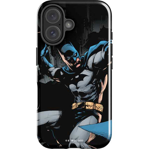 DC Comics Batman Throwing Batarang Jim Lee Art iPhone 16 Plus Impact Case