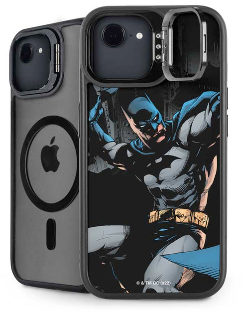 DC Comics Batman Throwing Batarang Jim Lee Art iPhone 16e Kickstand Case