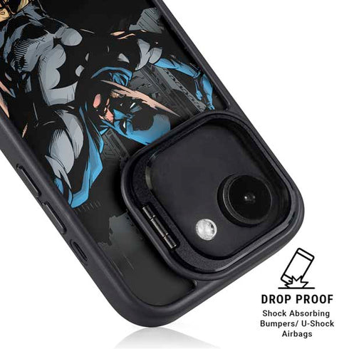 DC Comics Batman Throwing Batarang Jim Lee Art iPhone 16e Kickstand Case
