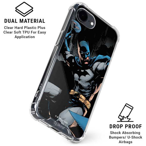 DC Comics Batman Throwing Batarang Jim Lee Art iPhone 16e Clear Case