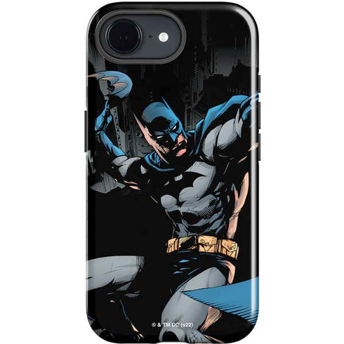DC Comics Batman Throwing Batarang Jim Lee Art iPhone 16e Impact Case