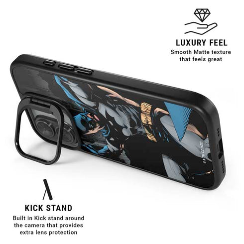 DC Comics Batman Throwing Batarang Jim Lee Art iPhone 17 Kickstand Case