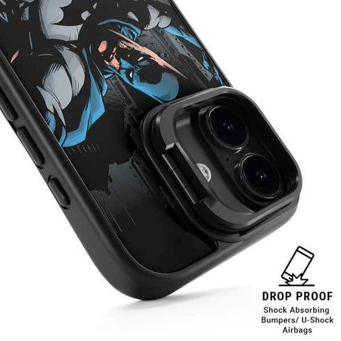 DC Comics Batman Throwing Batarang Jim Lee Art iPhone 17 Kickstand Case
