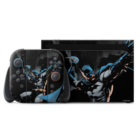 DC Comics Batman Throwing Batarang Jim Lee Art Nintendo Switch 2 (2025) with Joy-Con Skin
