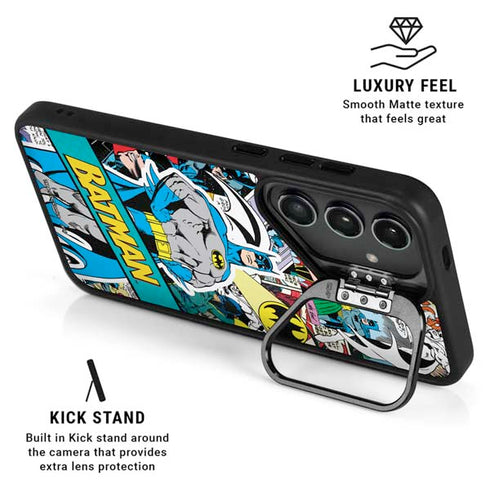 DC Comics Batman Vintage Pose Collage Art Galaxy S24 FE Kickstand Case
