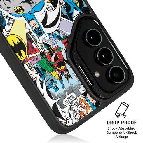 DC Comics Batman Vintage Pose Collage Art Galaxy S24 FE Kickstand Case