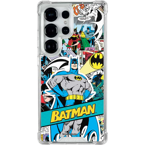 DC Comics Batman Vintage Pose Collage Art Galaxy S25 Ultra Clear Case