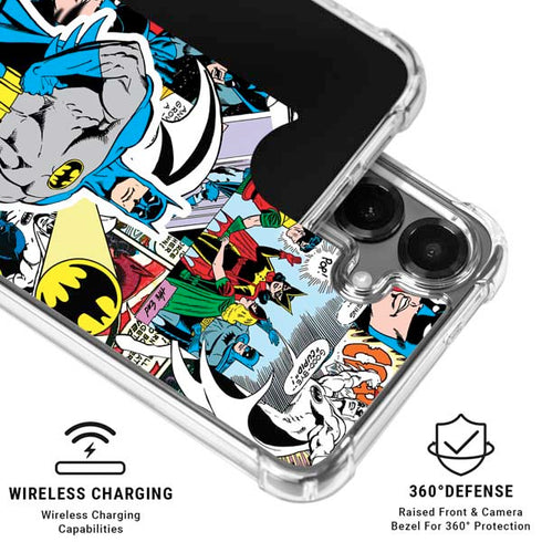 DC Comics Batman Vintage Pose Collage Art Galaxy S26 Clear Case