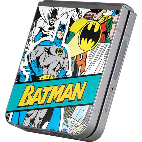 DC Comics Batman Vintage Pose Collage Art Galaxy Z Flip6 Skin