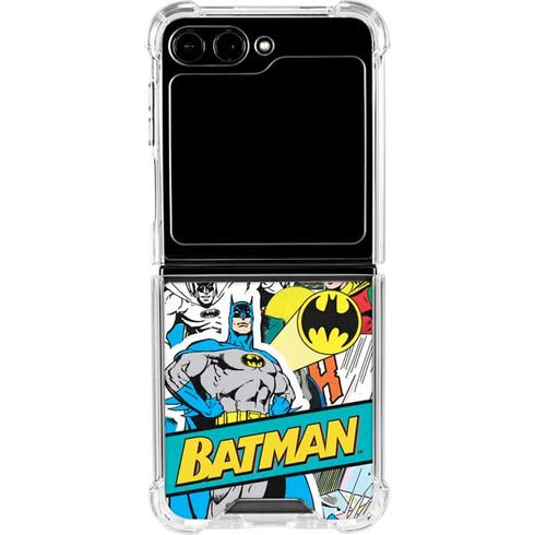 DC Comics Batman Vintage Pose Collage Art Galaxy Z Flip6 Clear Case