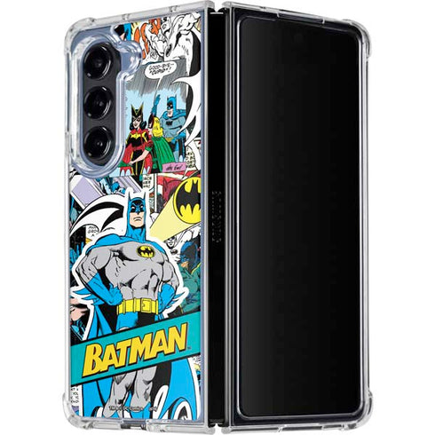 DC Comics Batman Vintage Pose Collage Art Galaxy Z Fold5 5G Clear Case
