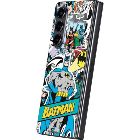 DC Comics Batman Vintage Pose Collage Art Galaxy Z Fold5 5G Skin