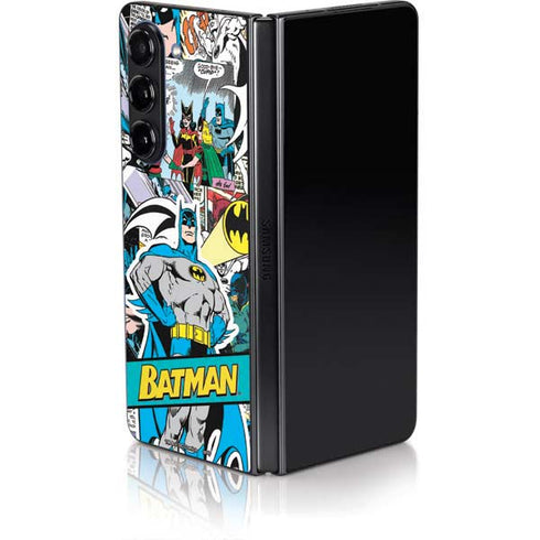 DC Comics Batman Vintage Pose Collage Art Galaxy Z Fold5 5G Skin