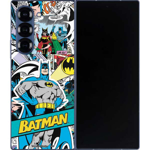 DC Comics Batman Vintage Pose Collage Art Galaxy Z Fold6 Skin