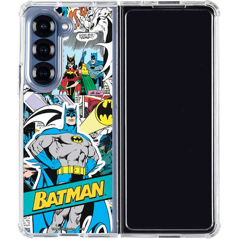 DC Comics Batman Vintage Pose Collage Art Galaxy Z Fold7 Clear Case