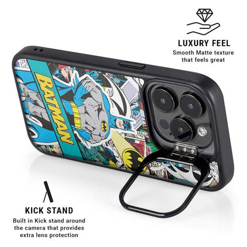 DC Comics Batman Vintage Pose Collage Art iPhone 13 Pro Kickstand Case