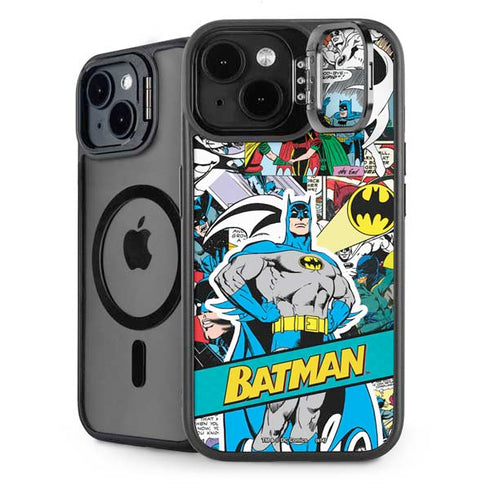 DC Comics Batman Vintage Pose Collage Art iPhone 14 Plus Kickstand Case