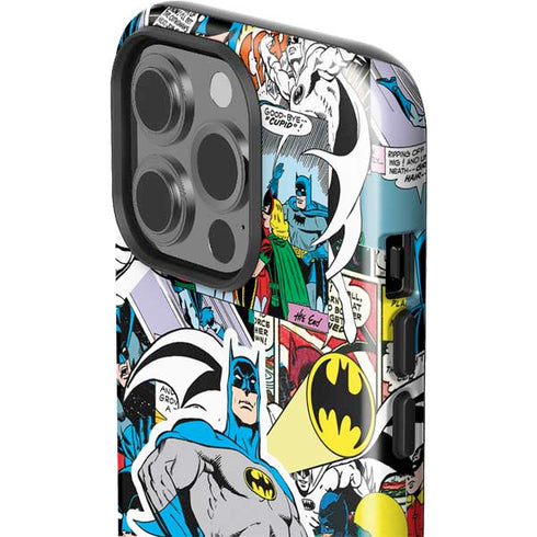 DC Comics Batman Vintage Pose Collage Art iPhone 15 Pro Impact Case