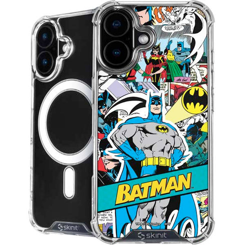 DC Comics Batman Vintage Pose Collage Art iPhone 16 MagSafe Case
