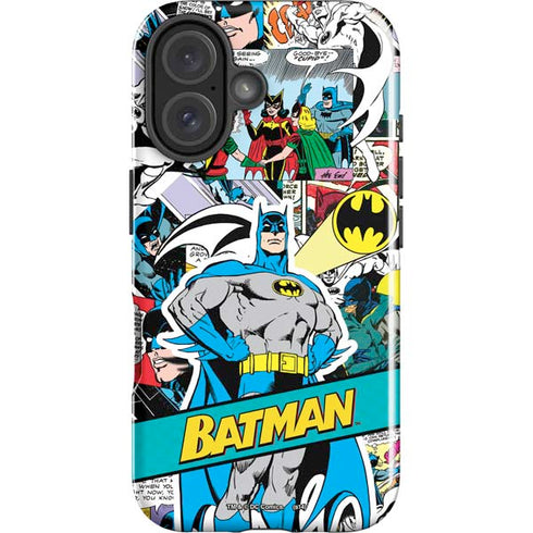 DC Comics Batman Vintage Pose Collage Art iPhone 16 Plus Impact Case