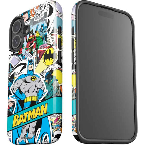 DC Comics Batman Vintage Pose Collage Art iPhone 16 Plus Impact Case