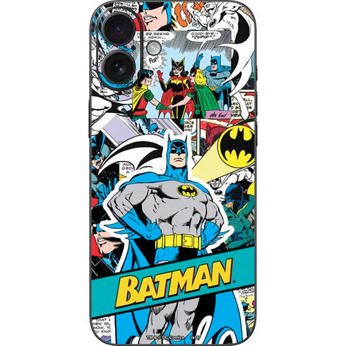 DC Comics Batman Vintage Pose Collage Art iPhone 16 Plus Skin