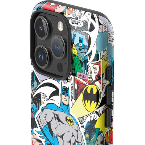 DC Comics Batman Vintage Pose Collage Art iPhone 16 Pro Impact Case