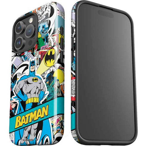 DC Comics Batman Vintage Pose Collage Art iPhone 16 Pro Impact Case