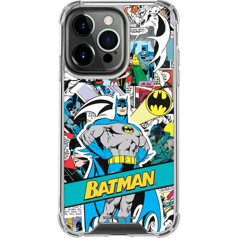 DC Comics Batman Vintage Pose Collage Art iPhone 16 Pro Max Clear Case
