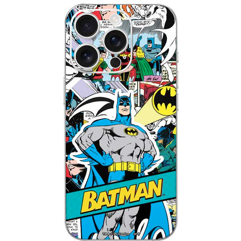DC Comics Batman Vintage Pose Collage Art iPhone 16 Pro Skin
