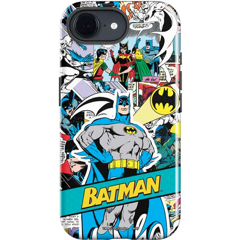 DC Comics Batman Vintage Pose Collage Art iPhone 16e Impact Case