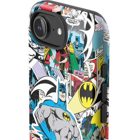 DC Comics Batman Vintage Pose Collage Art iPhone 16e Impact Case