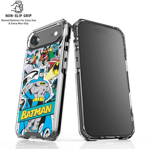 DC Comics Batman Vintage Pose Collage Art iPhone 17 Air Clear Case