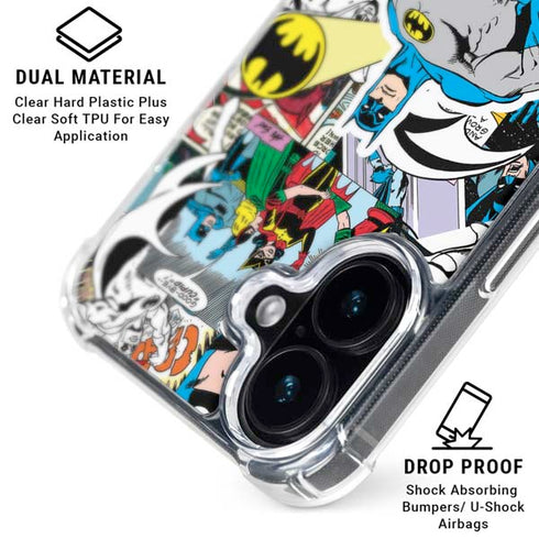 DC Comics Batman Vintage Pose Collage Art iPhone 17 Clear Case