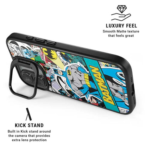 DC Comics Batman Vintage Pose Collage Art iPhone 17 Kickstand Case