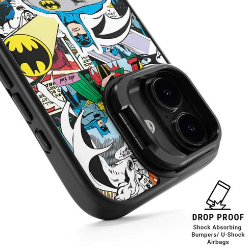 DC Comics Batman Vintage Pose Collage Art iPhone 17 Kickstand Case