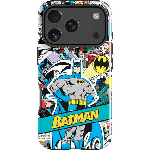 DC Comics Batman Vintage Pose Collage Art iPhone 17 Pro Impact Case