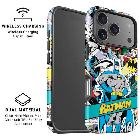 DC Comics Batman Vintage Pose Collage Art iPhone 17 Pro Magsafe Impact Case