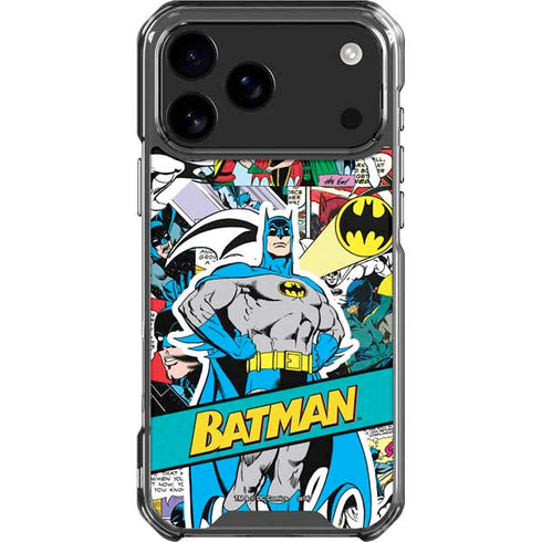 DC Comics Batman Vintage Pose Collage Art iPhone 17 Pro Max Clear Case