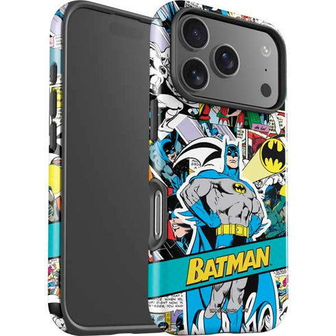 DC Comics Batman Vintage Pose Collage Art iPhone 17 Pro Max Impact Case