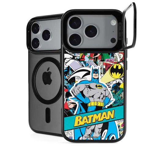 DC Comics Batman Vintage Pose Collage Art iPhone 17 Pro Max Kickstand Case