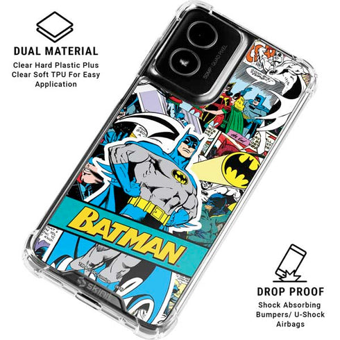 DC Comics Batman Vintage Pose Collage Art Moto G Power 5G (2024) Clear Case