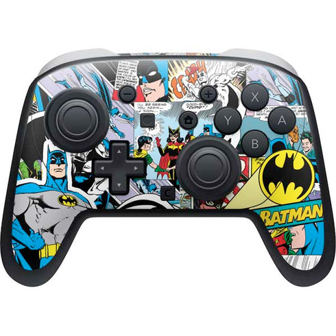 DC Comics Batman Vintage Pose Collage Art Nintendo Switch 2 (2025) Pro Controller Skin