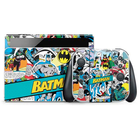 DC Comics Batman Vintage Pose Collage Art Nintendo Skins