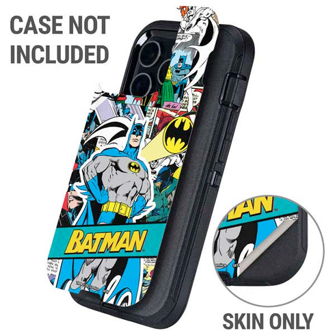 DC Comics Batman Vintage Pose Collage Art Otterbox Defender iPhone Skin