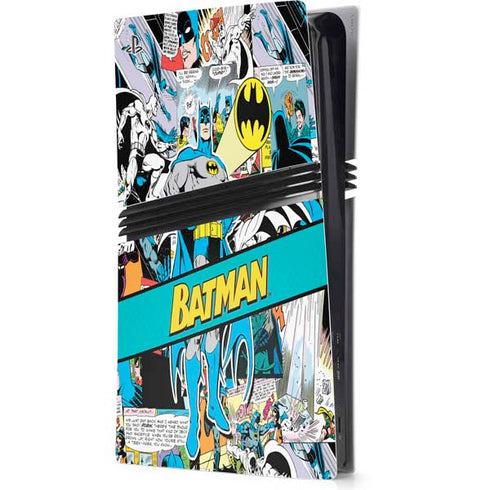 DC Comics Batman Vintage Pose Collage Art PS5 Pro Console Skin