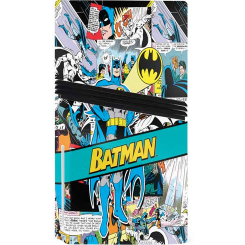 DC Comics Batman Vintage Pose Collage Art PS5 Pro Disk Console Skin