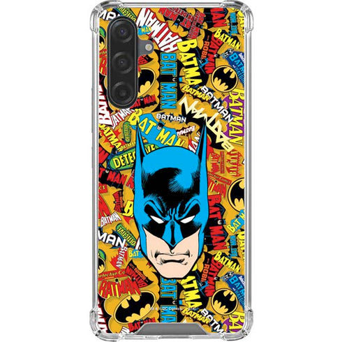 DC Comics Batman Mask Vintage Pattern Galaxy A17 Clear Case