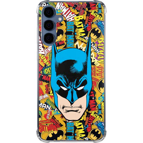 DC Comics Batman Mask Vintage Pattern Galaxy A35 5G Clear Case