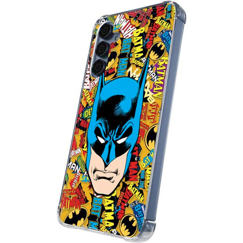 DC Comics Batman Mask Vintage Pattern Galaxy A35 5G Clear Case